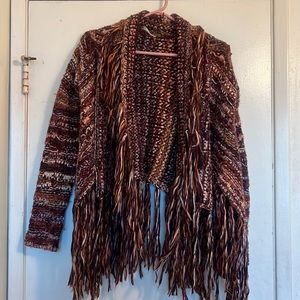 Fringe boho Free people cardi